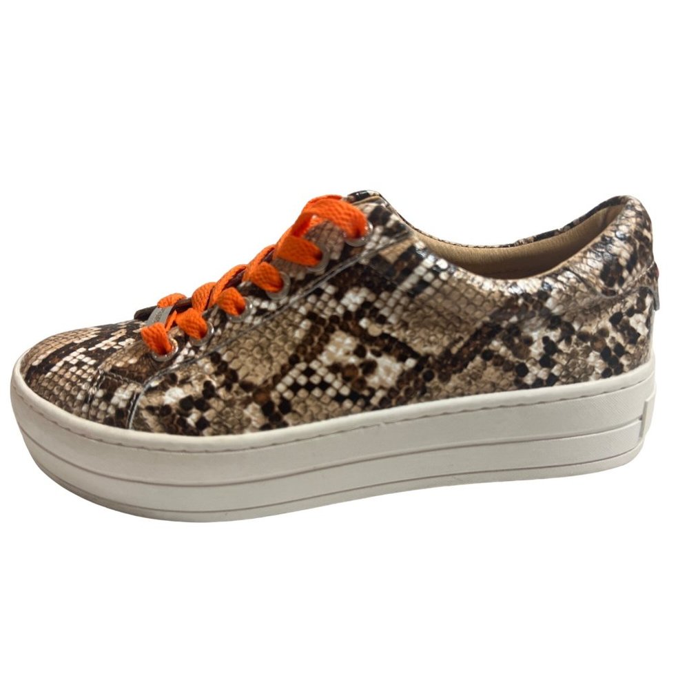 J Slides Hilton Snakeskin Brown Leather Upper Platform Womens Sneakers Sneaker